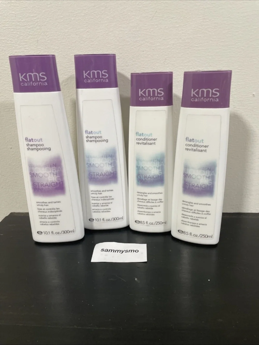 KMS California Flat Out Shampoo 10.1oz, conditioner 8.5oz x4